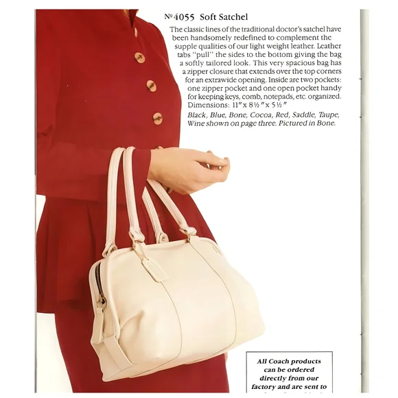 SOLD - NIB! Coach 4055 Vintage Leather Soft Satchel Bag in Bone - Picture 2 of 12